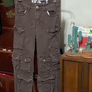 VIP Women's Brown Cargo Jeans